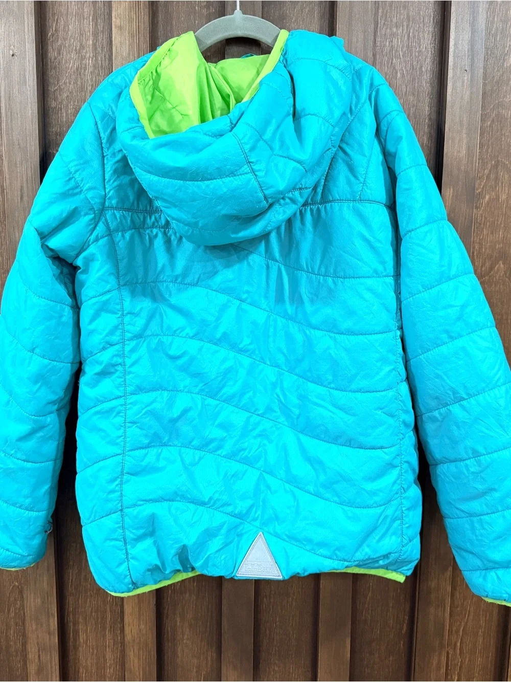 LL Bean Teal Hooded Kids Puffer Jacket